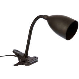 Flexo Sily con pinza negro sobre escritorio