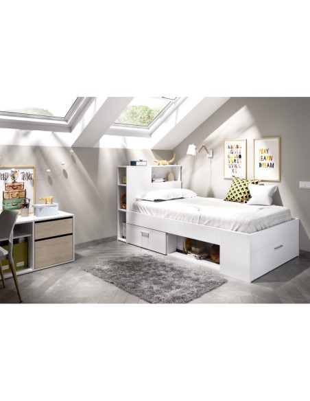 Cama Compacta Lanka Blanca 90x190 cm