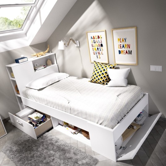 Cama Compacta Lanka Blanca 90x190 cm