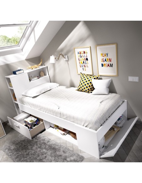 Cama Compacta Lanka Blanca 90x190 cm