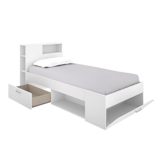Cama compacta Lanka blanca 90x190