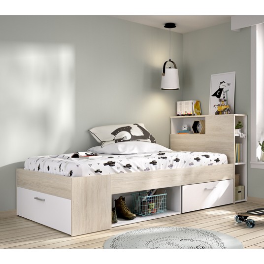 Cama Compacta Lanka Roble Natural y...