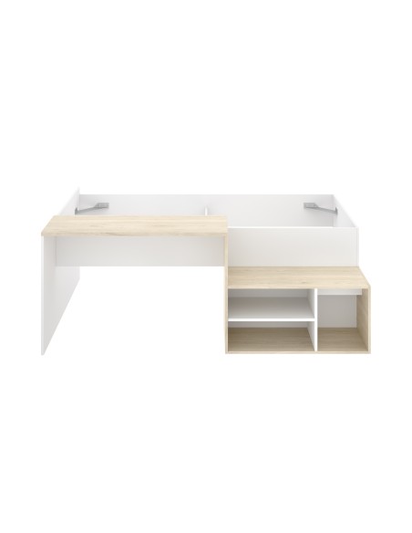 Cama Compacta Kric Roble Natural y Blanco 90x190 cm