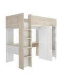 Cama estudio Spylo alistonado/natural con cama superior y base ventilada