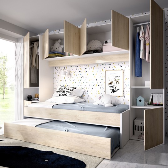 Cama Nido Kwai Blanca/Natural con...