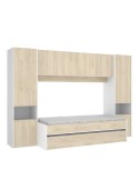 Cama nido Kwai blanca/natural con cama superior y arrastre