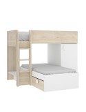 Cama Tren Move Blanca/Natural con 2 Camas
