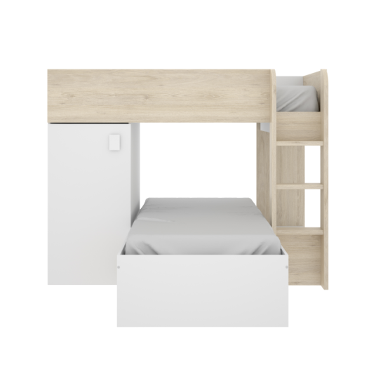 Cama Tren Move Blanca/Natural con 2...
