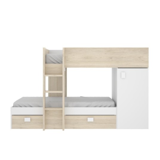 Cama Tren Move Blanca/Natural con 2...