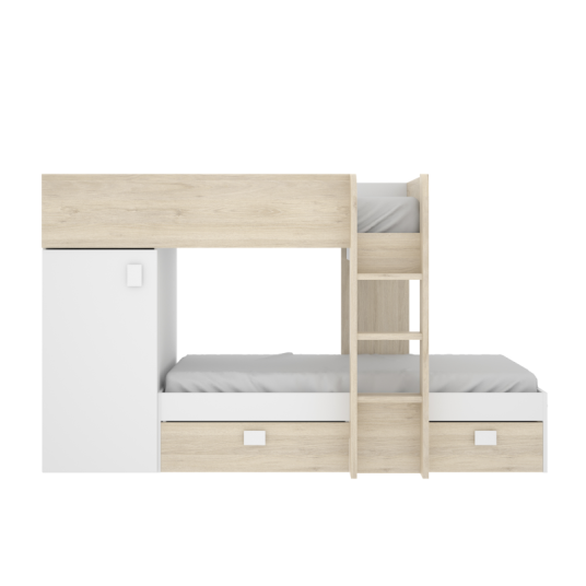 Cama Tren Move Blanca/Natural con 2...