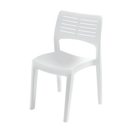 silla de jardín blanca apilable terraza moderna