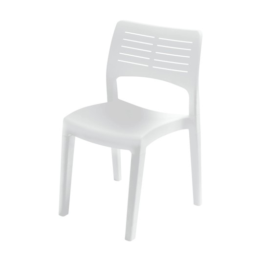 silla de jardín blanca apilable terraza moderna