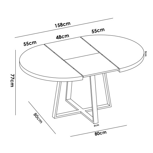 Mesa extensible de comedor Duna...