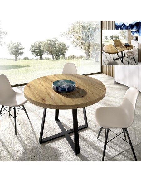 Mesa extensible de comedor Duna acabado Nordic 110–158 cm