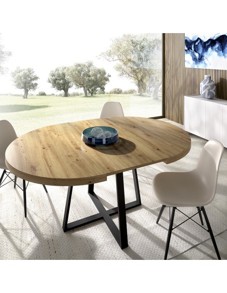 Mesa extensible de comedor Duna acabado Nordic 110–158 cm