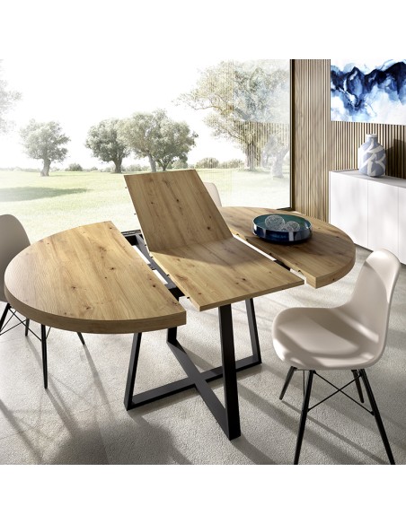 Mesa extensible de comedor Duna acabado Nordic 110–158 cm