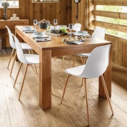 Silla Tacho estilo escandinavo con patas efecto madera
