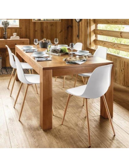 Silla Tacho estilo escandinavo con patas efecto madera