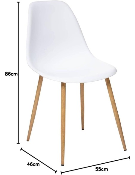 Silla Tacho con patas metálicas efecto madera