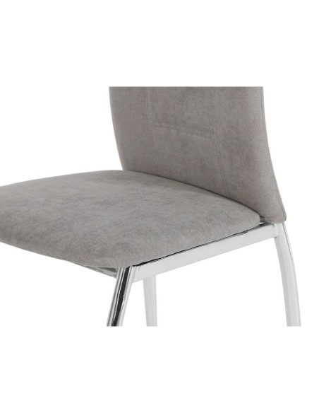 Silla de comedor Chiara tapizada en tela gris