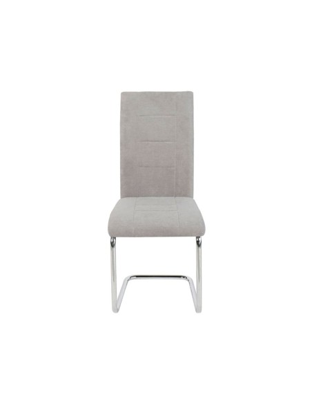 Silla de comedor Chiara tapizada en tela gris