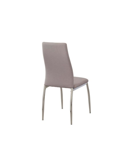 Silla de comedor Roxana tapizada en tela gris