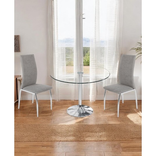 Silla de comedor Roxana tapizada en...