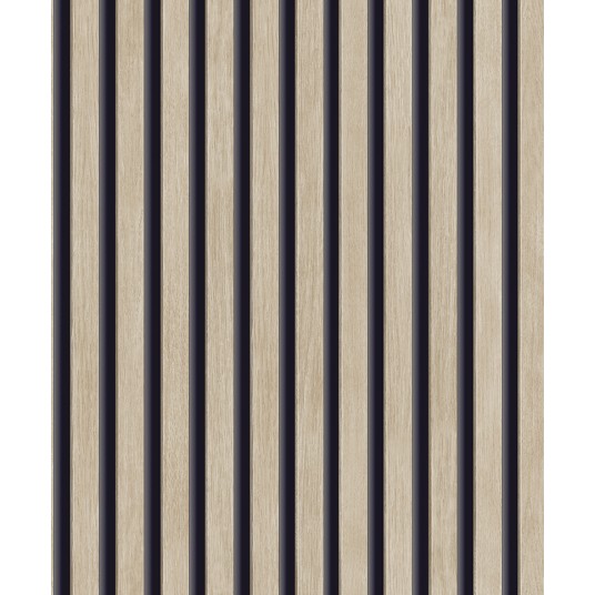 PAPEL PINTADO RAYAS MADERA MARRON