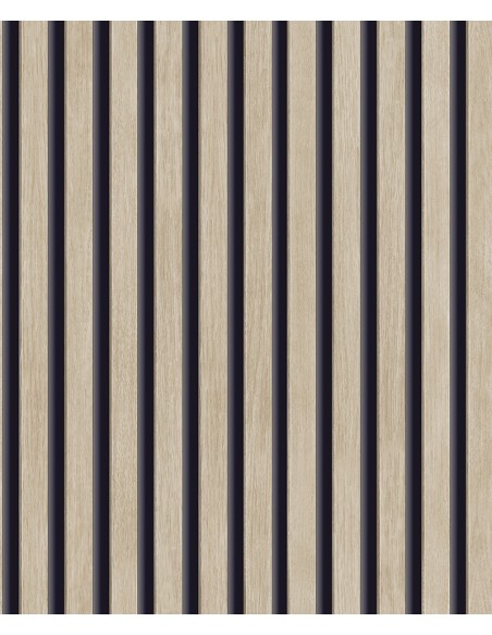 PAPEL PINTADO RAYAS MADERA MARRON