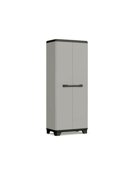Armario alto Keter Planet High de resina reciclada color gris con 3 estantes regulables