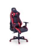 Silla Gaming negra y roja con respaldo reclinable