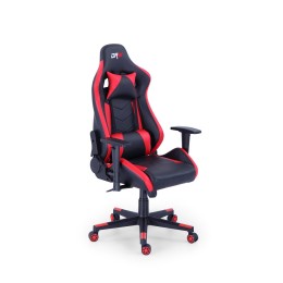 Silla Gaming negra y roja con respaldo reclinable
