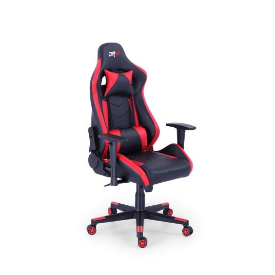 Silla Gaming negra y roja con respaldo reclinable