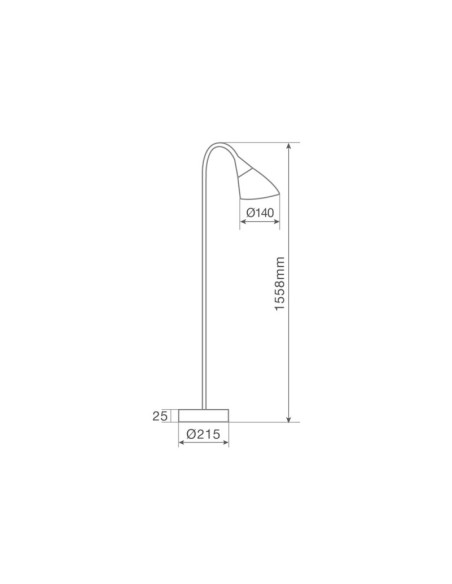 Lámpara de pie Langadu blanco con cuello orientable