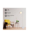 Lámpara de pie Langadu blanco con cuello orientable
