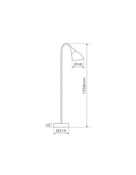 Lámpara de pie Langadu negra con cuello orientable