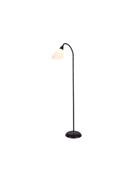 Lámpara de pie Langadu blanca con cuello orientable