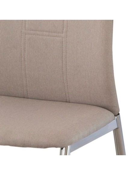 Silla de comedor Roxana tapizada en tela gris