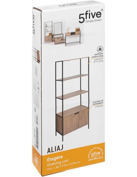 Estantería Aliaj con 2 Puertas y Estantes Abiertos