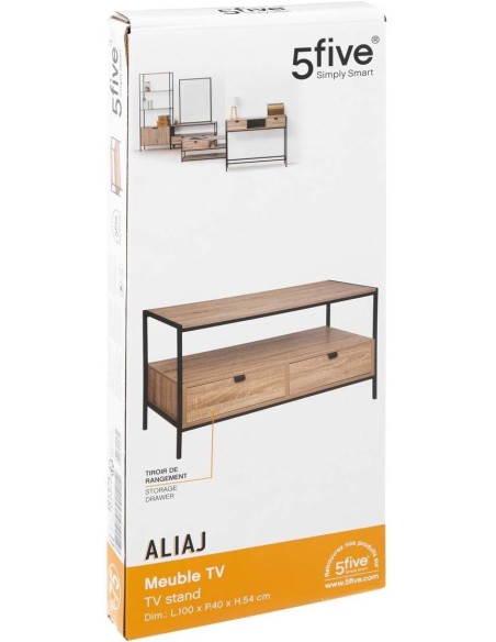 Mueble de TV Aliaj con 2 cajones y estant
