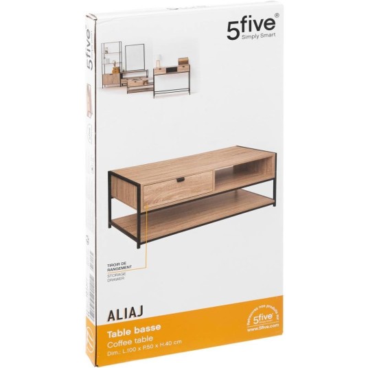 Mesa de Centro Aliaj con Cajón y Estante
