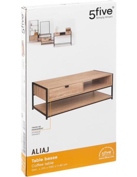 Mesa de Centro Aliaj con Cajón y Estante