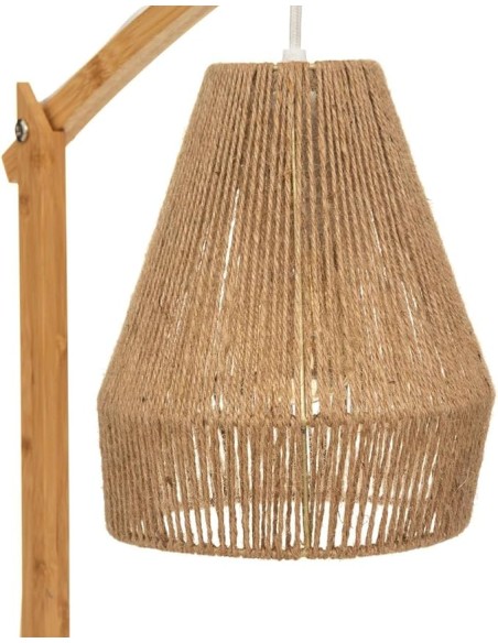Lámpara de Sobremesa de Bambú y Cáñamo Natural de 55 cm