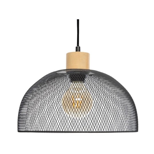 Lámpara colgante Sam de metal y madera