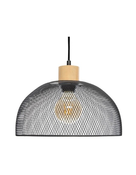 Lámpara colgante Sam de metal y madera