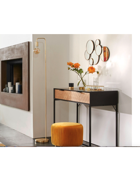 Lámpara de pie Keli – Metal dorado – E27 – 60W
