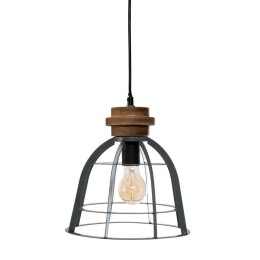 Lámpara colgante Berry de hierro y pantalla en jaula gris