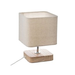 Lámpara de sobremesa Toxey madera y lino estilo escandinavo