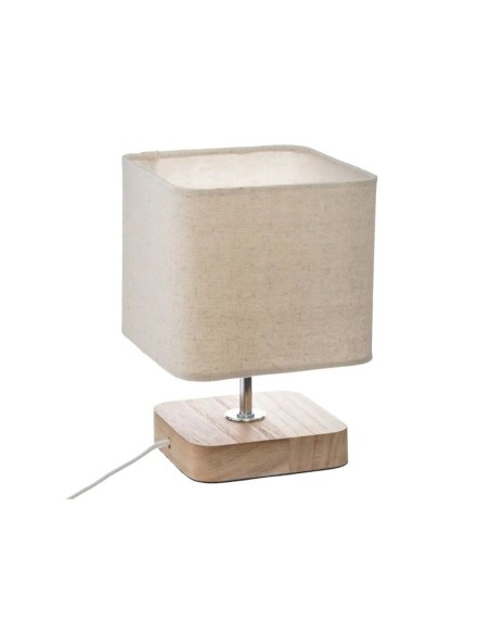 Lámpara de sobremesa Toxey madera y lino estilo escandinavo