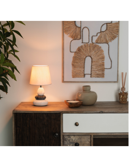 LAMPARA SOBREMESA BLANCA CERAMICA